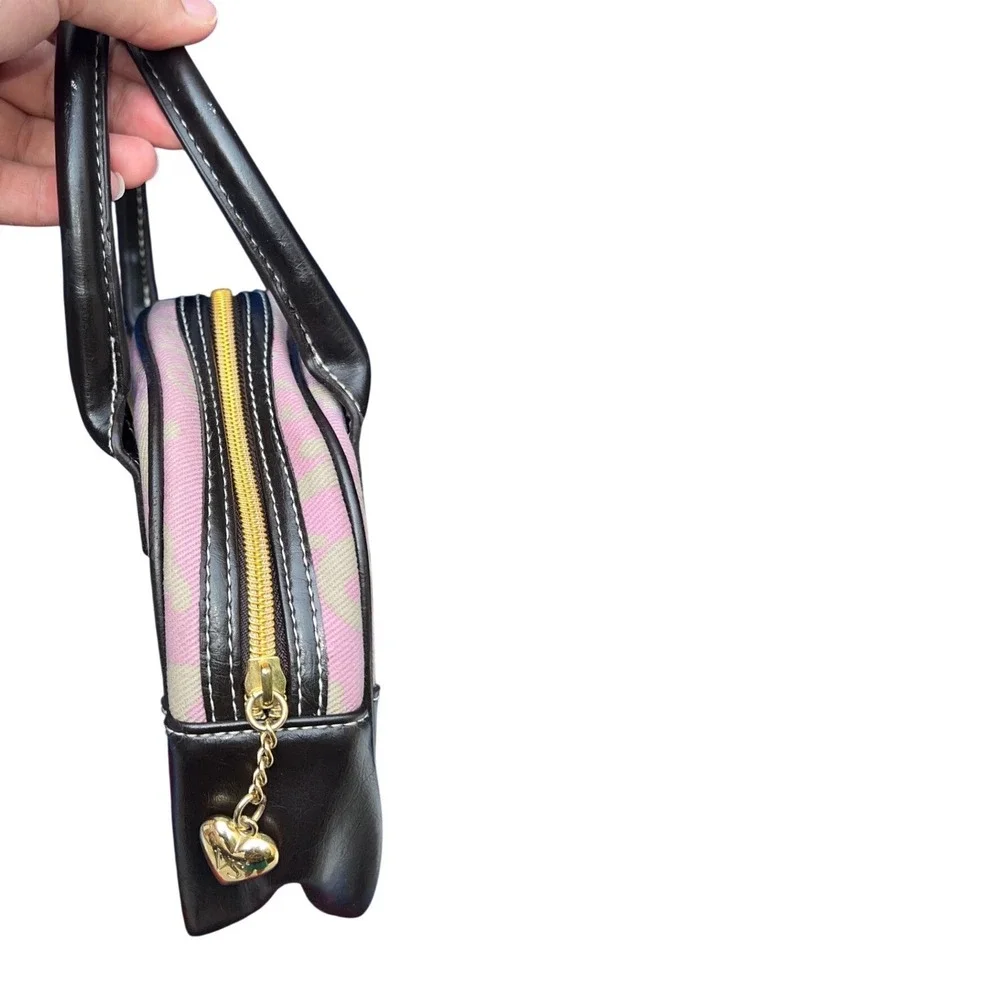 Victorias Secret Pink LOVE Monogram Mini Bowling Bag Black Trim Y2K Handbag